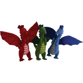 Felt Dragons - Set of 3 - Modern Teaching Aids NZ