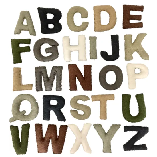 Uppercase Felt Alphabet Natural