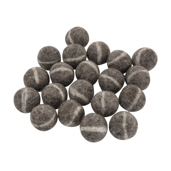 Fair Trade - Loose Parts Grey Felt Balls - 20  Pieces - Modern Teaching Aids NZ
