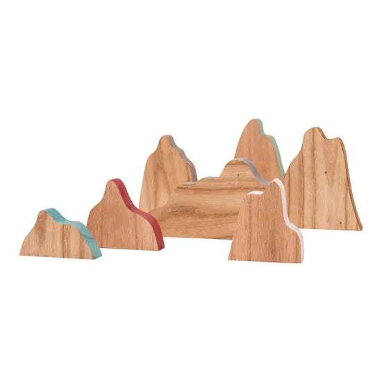 Wooden Mountains - Set of 7 - Modern Teaching Aids NZ