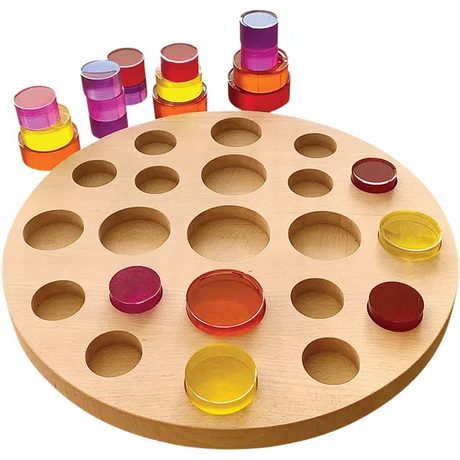 LG Mandala Lucite Pegs Hot Tone 21 Pieces