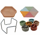Hex Tray  Stand and Earth Tone Felt Kit - Modern Teaching Aids NZ