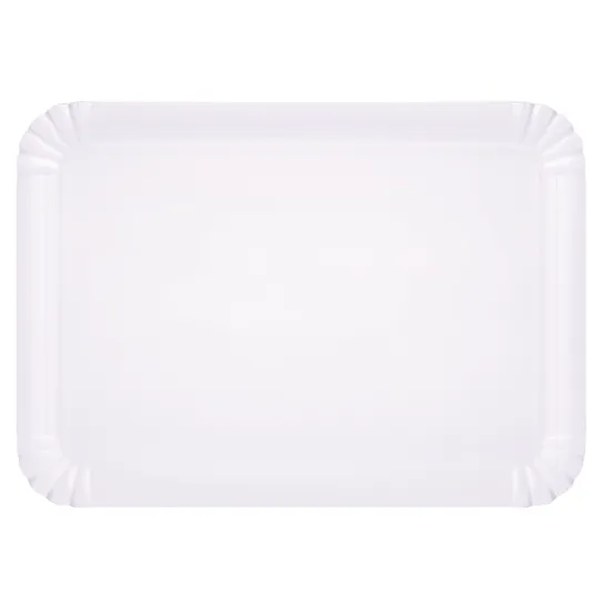 White Rectangle Paper Plates - Pack of 50