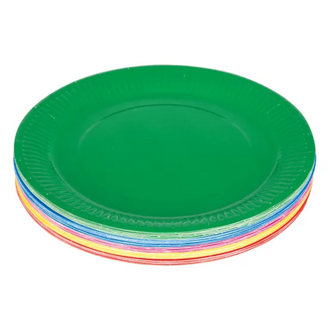 Coloured Round Paper Plates 18 cm - Pack of 50