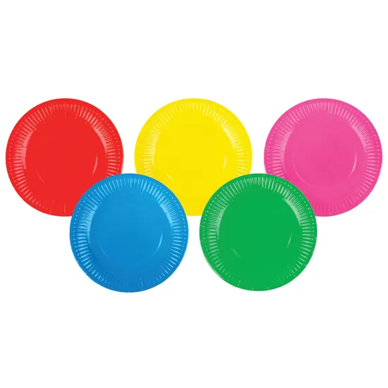 Coloured Round Paper Plates 18 cm - Pack of 50