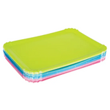 Coloured Rectangle Paper Plates - Pack of 50