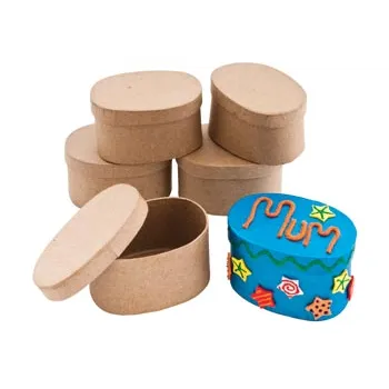 Papier Mache Oval Boxes - Pack of 6 - Modern Teaching Aids NZ