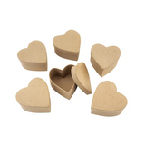 Papier Mache Boxes Heart - Pack of 6 - Modern Teaching Aids NZ