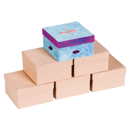 Papier Mache Square Boxes - Pack of 6 - Modern Teaching Aids NZ