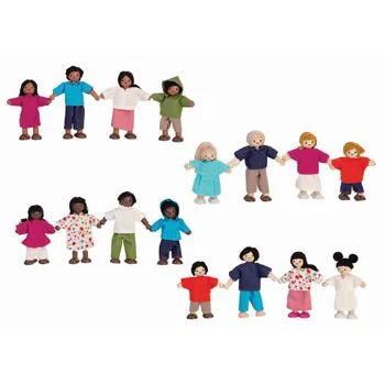Plan Toys Doll Families - Diverse, Set of 4 - Modern Teaching Aids NZ