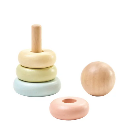 PlanToys - First Stacking Ring - Pastel - Modern Teaching Aids NZ