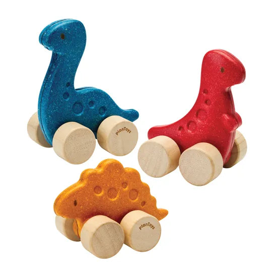 PlanToys Montessori-Inspired Dino Cars - Set of 3