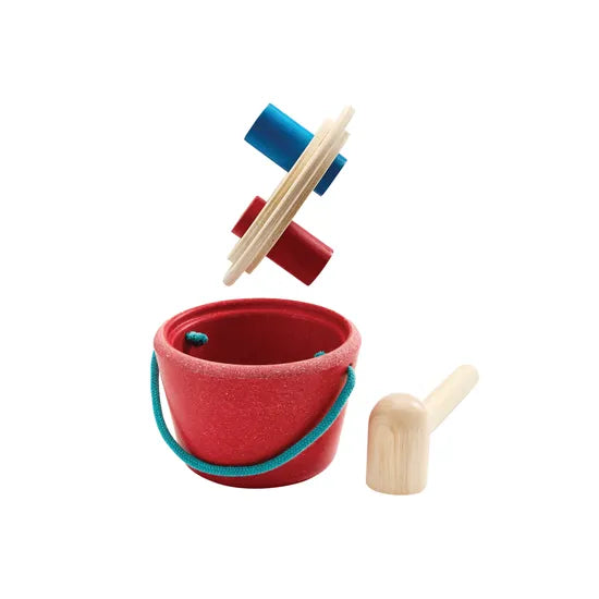 PlanToys Montessori-Inspired Hammering Peg Bucket