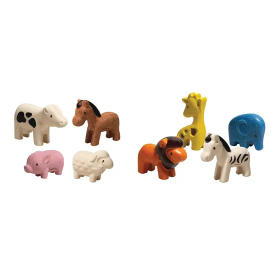 PlanToys - Animals Set of 8 - Modern Teaching Aids NZ