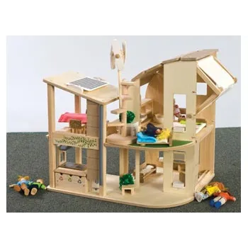 PlanToys - Green Dollhouse with Furniture - Modern Teaching Aids NZ