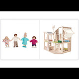 PlanToys - Green Dollhouse & Doll Family - Modern Teaching Aids NZ