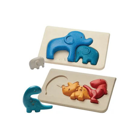 PlanToys - Chunky Animal Puzzles Set of 2 - Modern Teaching Aids NZ