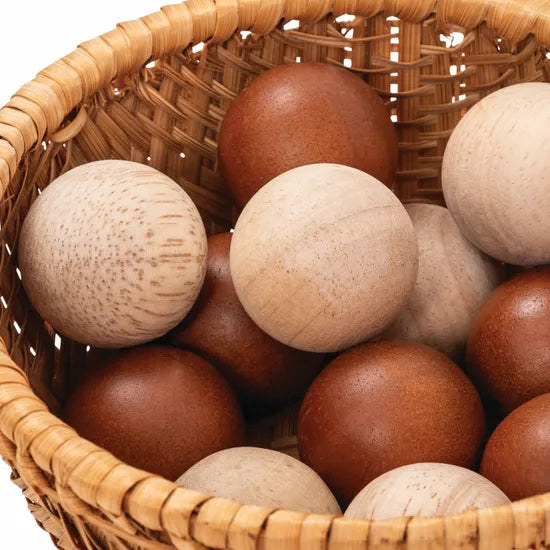 Two Tone Wooden Balls - 35 mm - Set of 12 - Modern Teaching Aids NZ