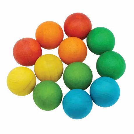 Coloured Wooden Balls - 35 mm - Set of 12 - Modern Teaching Aids NZ
