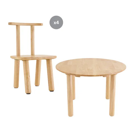 Timber Table & 4 Chair Set