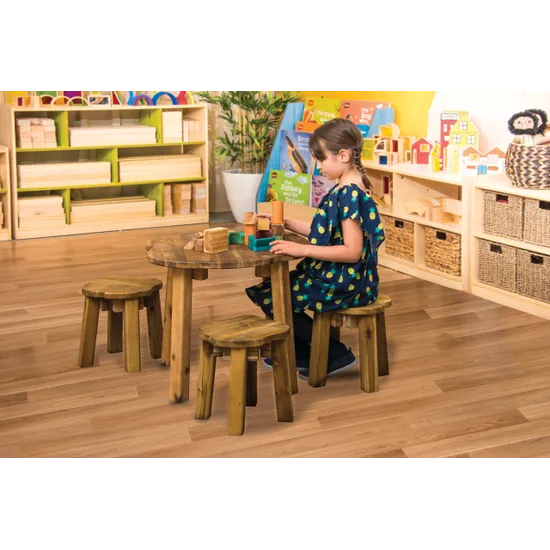 Tree Furniture - Round Table with 3 Stools - Modern Teaching Aids NZ