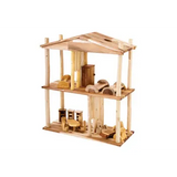 Wooden Doll House & Furniture Kit