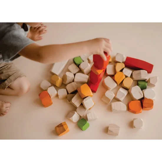 Wooden Stacking Gems - 50 pieces - Modern Teaching Aids NZ