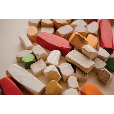 Wooden Stacking Gems - 50 pieces - Modern Teaching Aids NZ