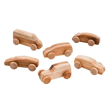 Wooden Cars - Set of 6 - Modern Teaching Aids NZ