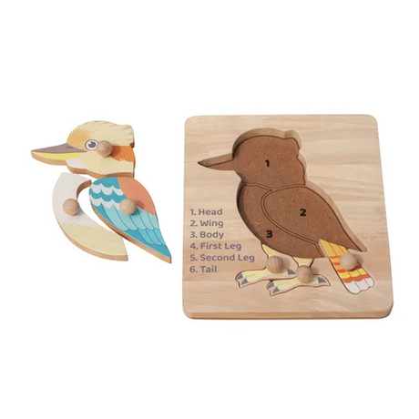 Kookaburra Knob Puzzle - 6 Pieces
