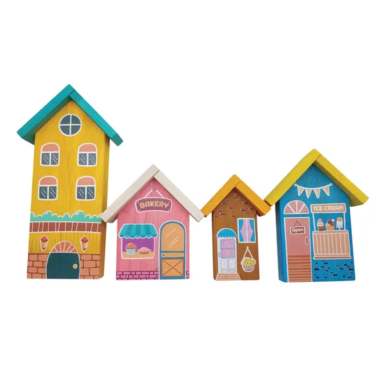Wooden Play House Set of 4 - Modern Teaching Aids NZ