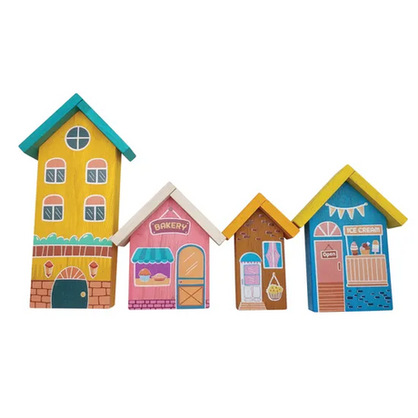 Wooden Play House Set of 4 - Modern Teaching Aids NZ