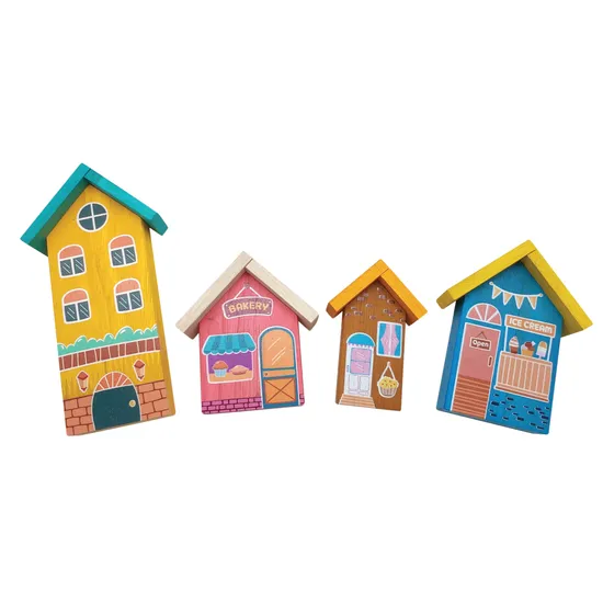 Wooden Play House Set of 4 - Modern Teaching Aids NZ