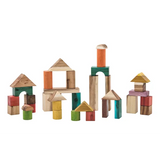 Colourful Wooden Blocks - 34 pieces - Modern Teaching Aids NZ