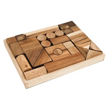 Wooden Blocks in Tray - 34 pieces - Modern Teaching Aids NZ