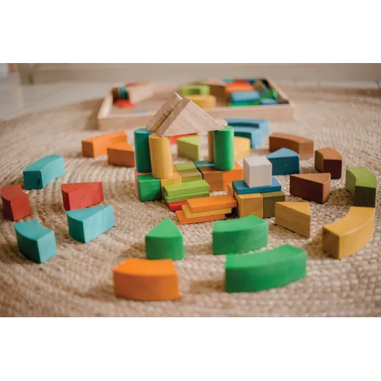 Colourful Wooden Blocks - 100cm - Modern Teaching Aids NZ