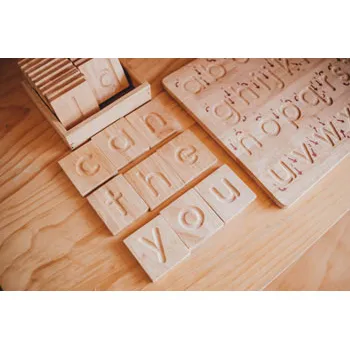 Wooden Alphabet Tiles - Modern Teaching Aids NZ