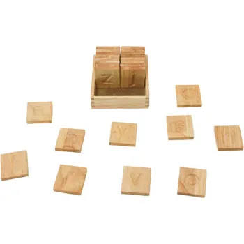Wooden Alphabet Tiles - Modern Teaching Aids NZ