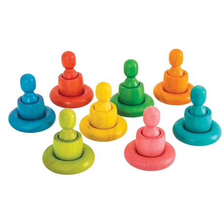 Rainbow Wooden Loose Parts - 24 pieces - Modern Teaching Aids NZ