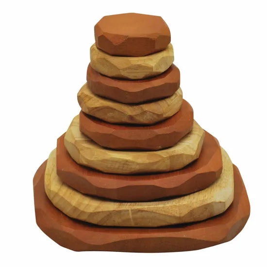 Two Tone Natural Stacking Stones - Set of 9 - Modern Teaching Aids NZ
