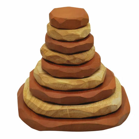 Two Tone Natural Stacking Stones - Set of 9 - Modern Teaching Aids NZ