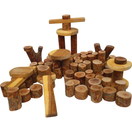 Natural Tree Blocks - 106 pieces - Modern Teaching Aids NZ