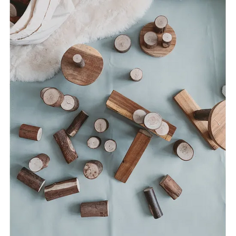 Natural Tree Blocks - 106 pieces - Modern Teaching Aids NZ