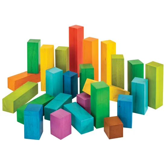 Rainbow Building Blocks - 25 pieces - Modern Teaching Aids NZ