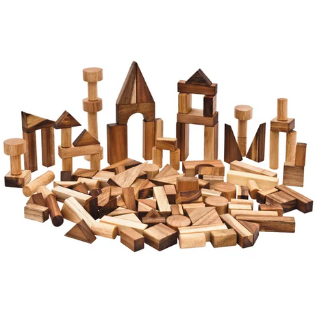 Small Wooden Unit Blocks - 117 pieces - Modern Teaching Aids NZ