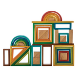Geometric Rainbow Blocks -  38 pieces - Modern Teaching Aids NZ