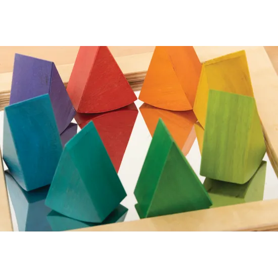 Geometric Rainbow Blocks -  38 pieces - Modern Teaching Aids NZ