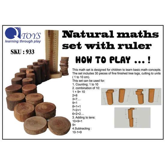 Natural Tree Maths Set with Ruler - Modern Teaching Aids NZ
