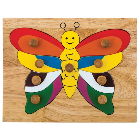 Butterfly Wooden Knob Puzzle 9 Pieces - Modern Teaching Aids NZ