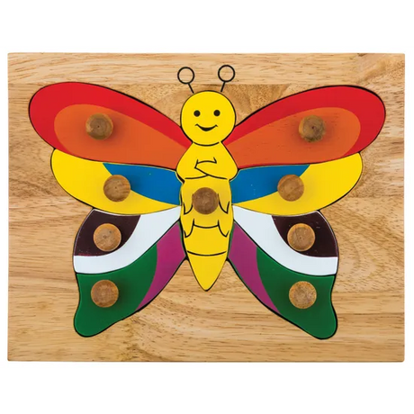 Butterfly Wooden Knob Puzzle 9 Pieces - Modern Teaching Aids NZ